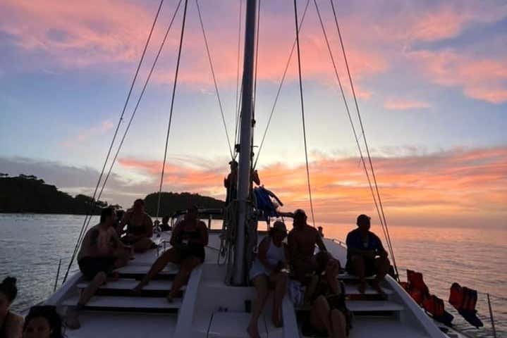 Catamaran at sunset