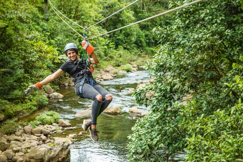 Ziplining through the Rainforest Atlantic Adventure Park