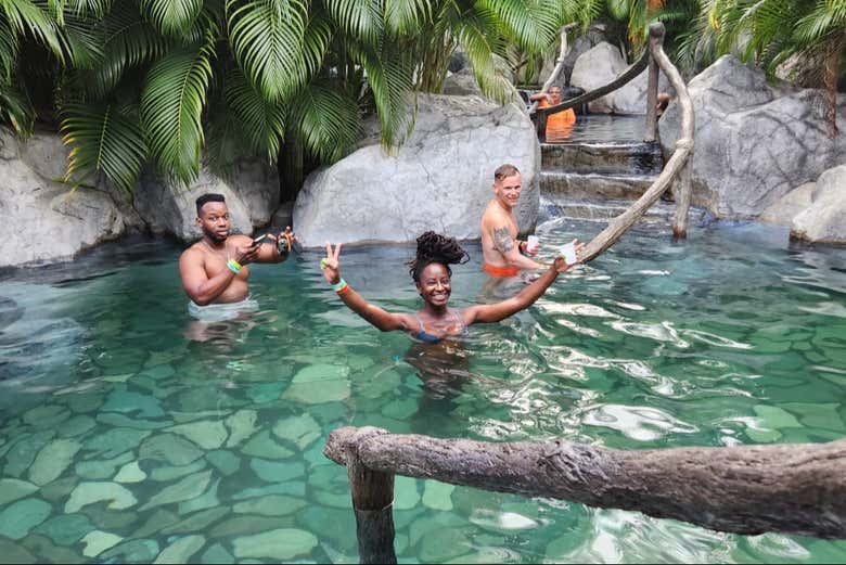 Swimming in the thermal pool