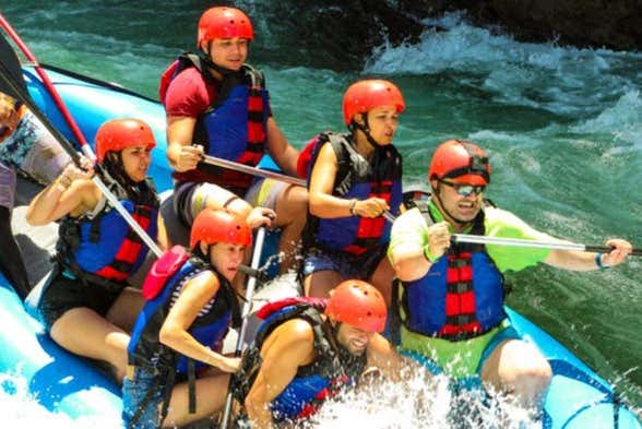 Enjoying the rafting activity