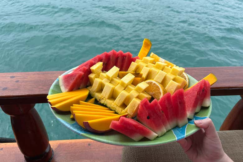 Frutas a bordo del barco