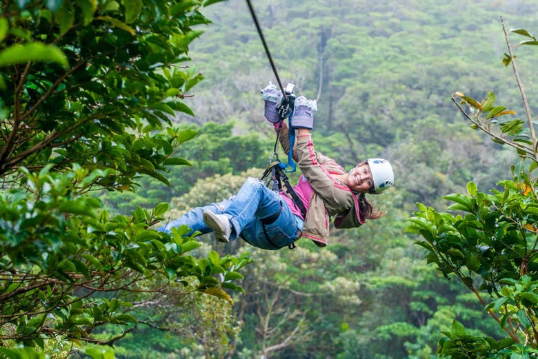 Zip lining in Monteverde