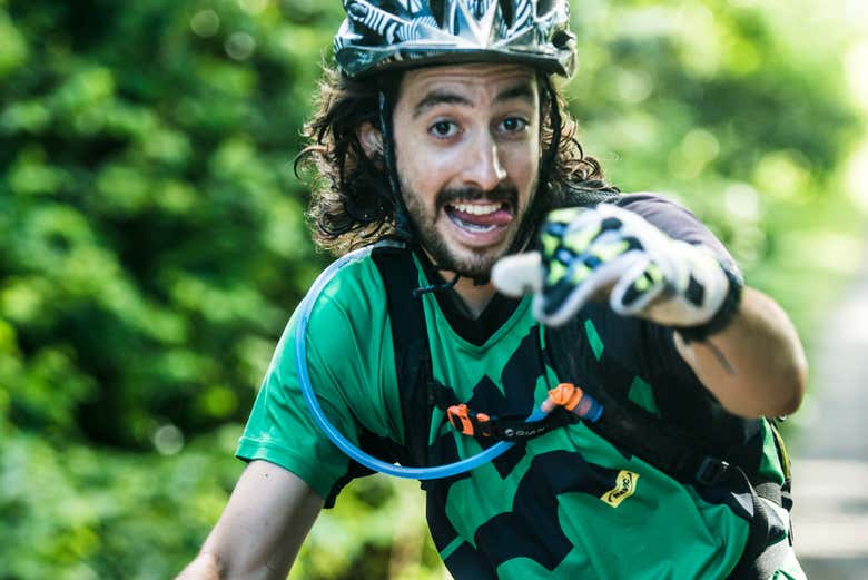 Disfrutando de la ruta ciclista