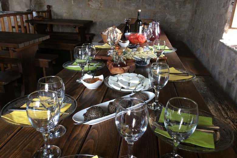 Comida durante el tour en 4x4