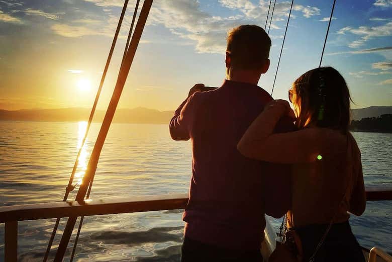 Admiring the sunset over the Adriatic Sea