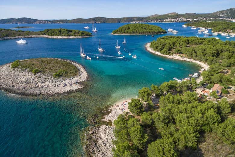 Vista aérea de las islas Pakleni