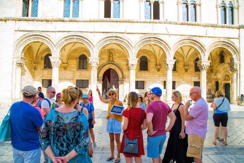 Enjoying the tour of Dubrovnik