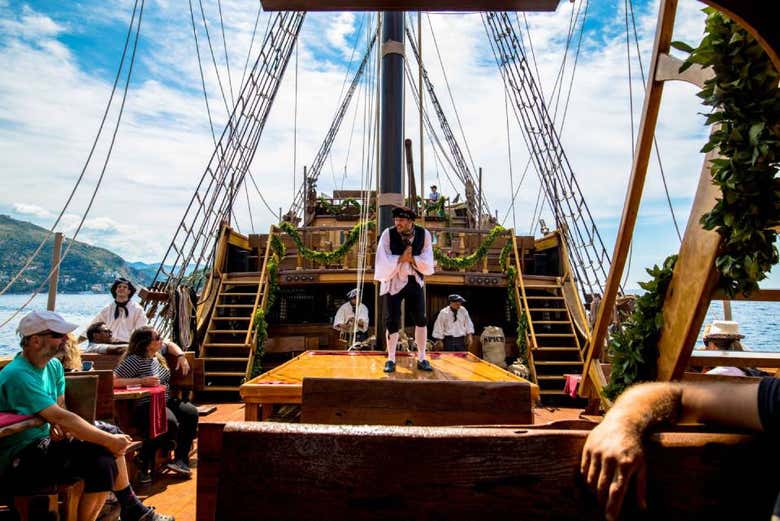 La puesta en escena en el barco