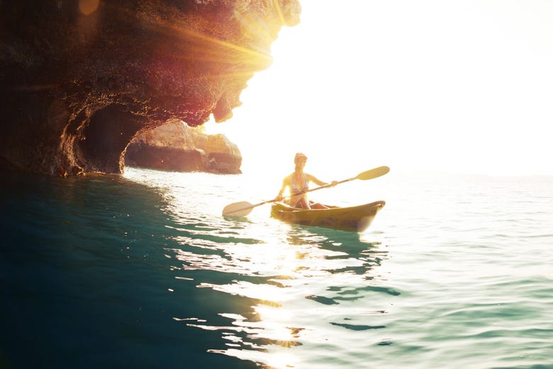 Kayak a Dubrovnik al tramonto