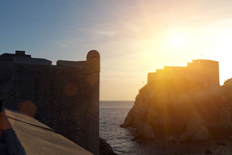 Les Murailles de Dubrovnik au coucher de soleil