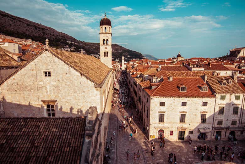 Vistas aéreas da rua Stradun