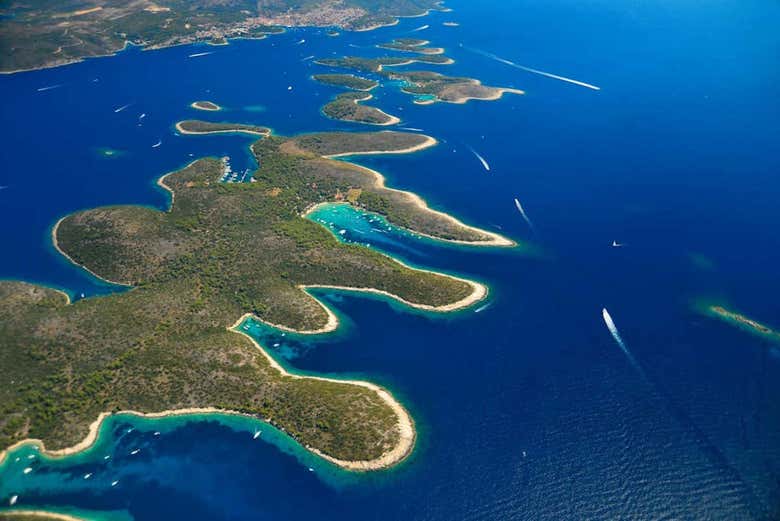 Îles Pakleni vues depuis le ciel