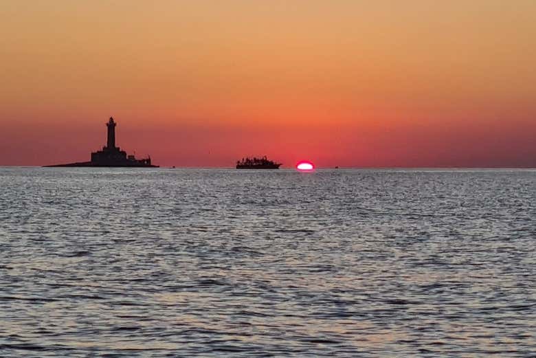 Admiring the sunset over the Adriatic