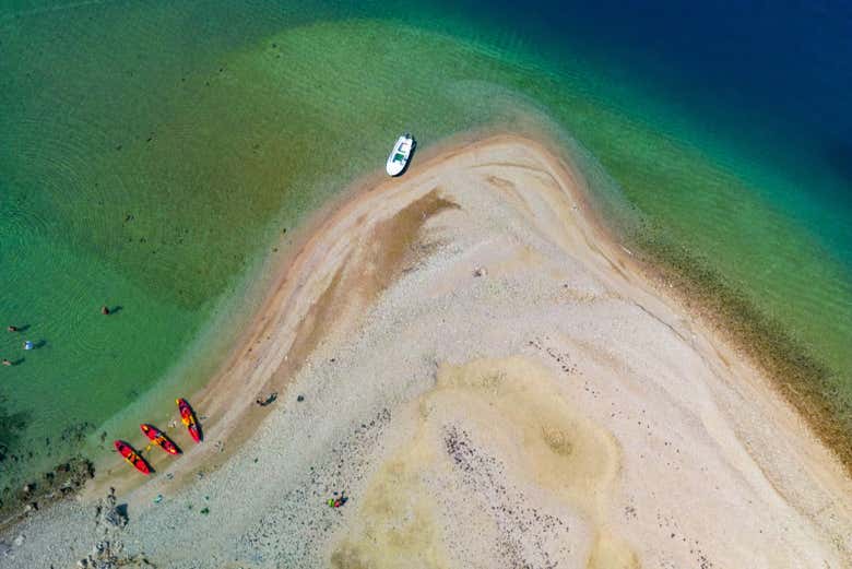 Vista aerea della spiaggia di Sušac