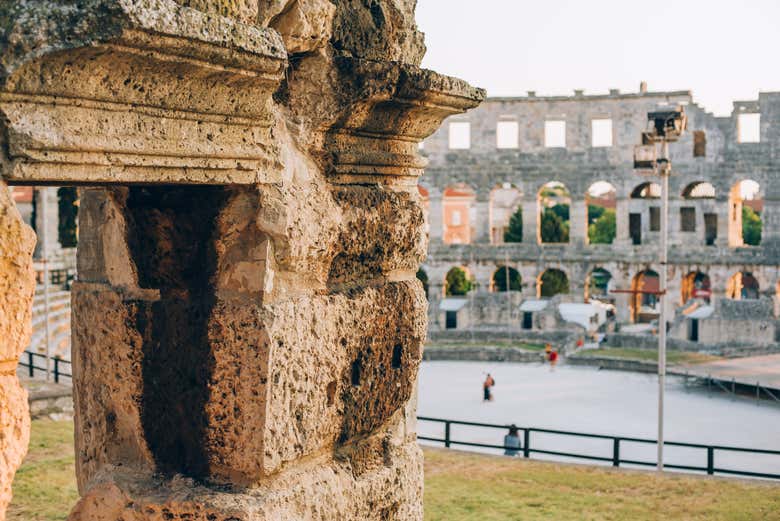 Admire the stone architecture