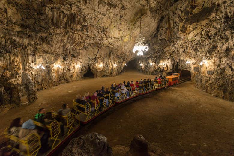Tourist train in the cave