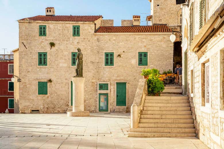 in front of the cathedral