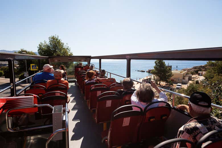Guardando Split dalla parte superiore dell'autobus