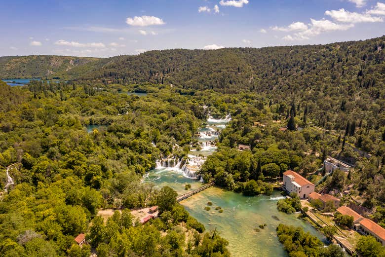 Paisagens das cascatas Krka