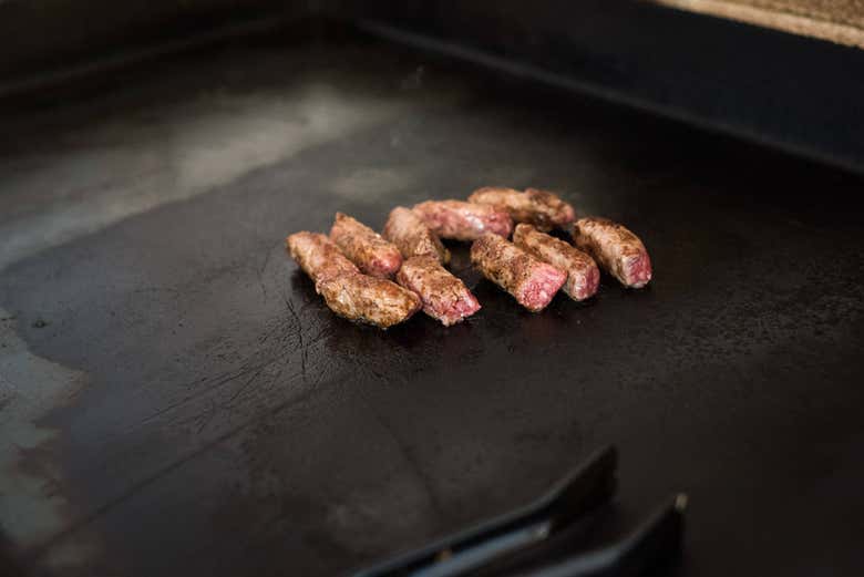 Preparing Croatian grilled meat
