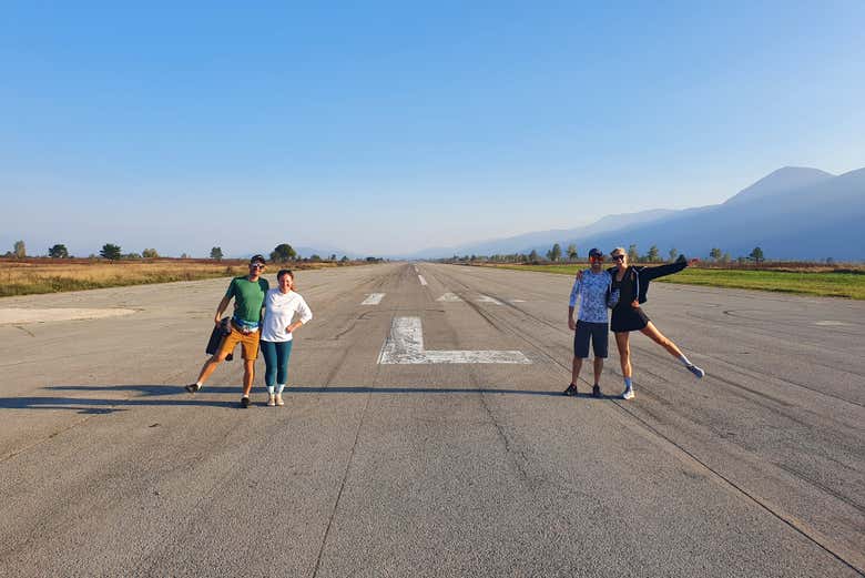 Visita alla pista di atterraggio della base