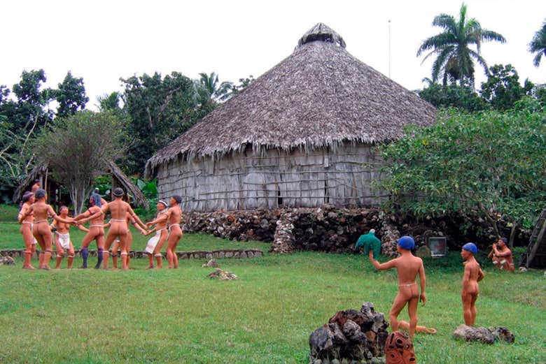 See depictions of ancient Taino life