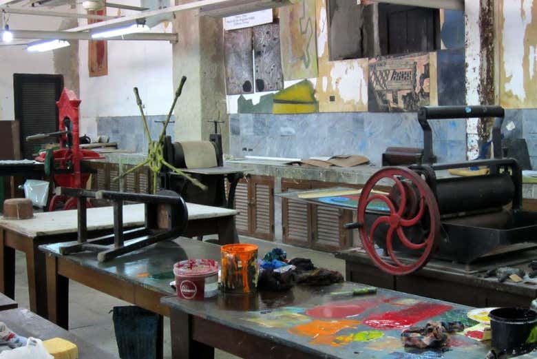 A local artist's workshop
