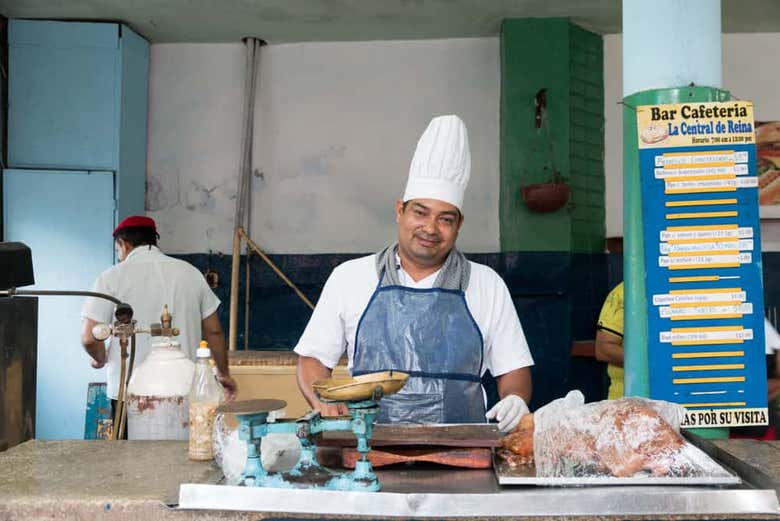 A food stall in Havana