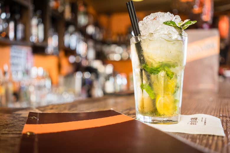Enjoying a mojito in Havana