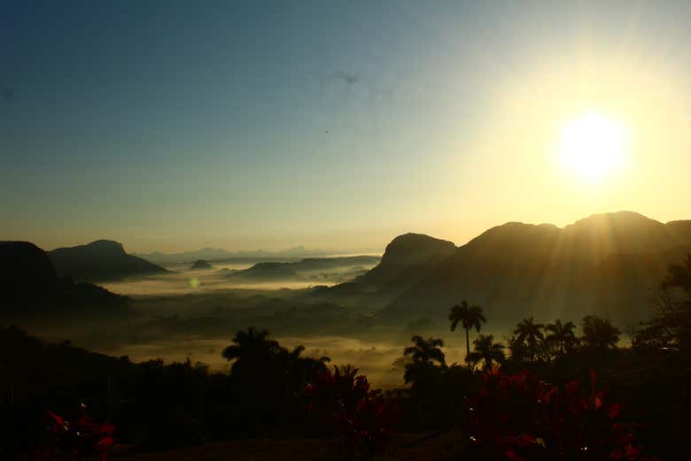 Valle di Viñales al tramonto