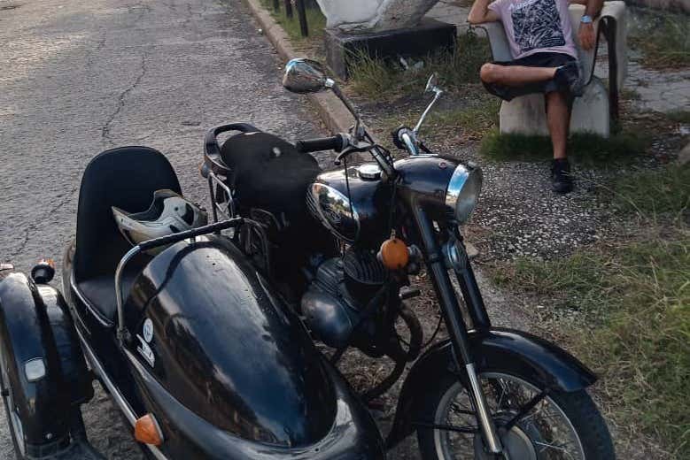 A motorcycle with a sidecar