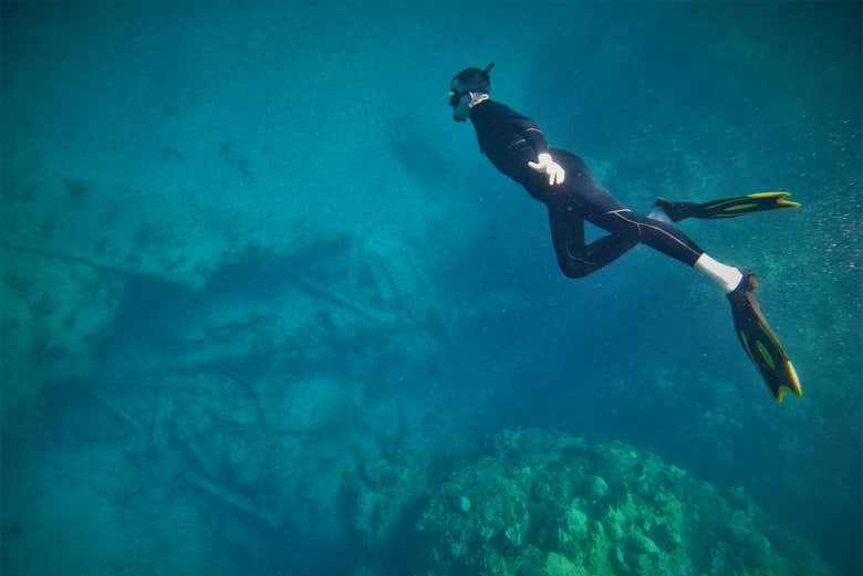 Haciendo snorkel en las aguas de Cuba