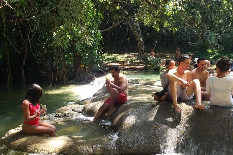 Tomando un baño en los Jardines Hershey