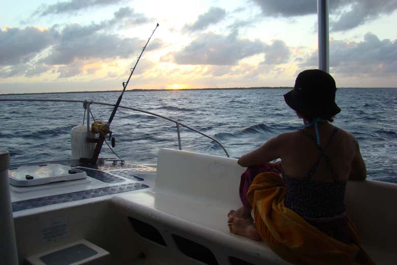 Disfrutando del paseo en barco