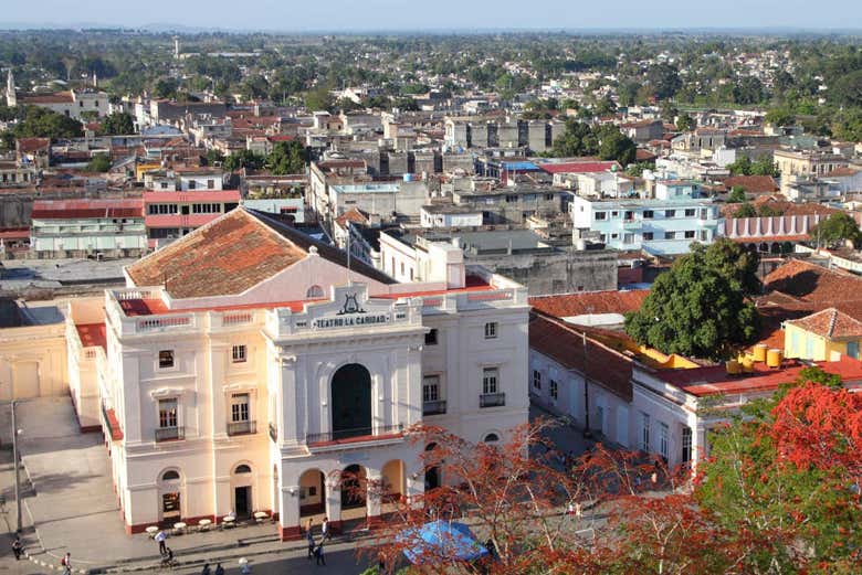 Aerial view of La Caridad Theater