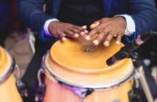 Clase de percusión en Trinidad