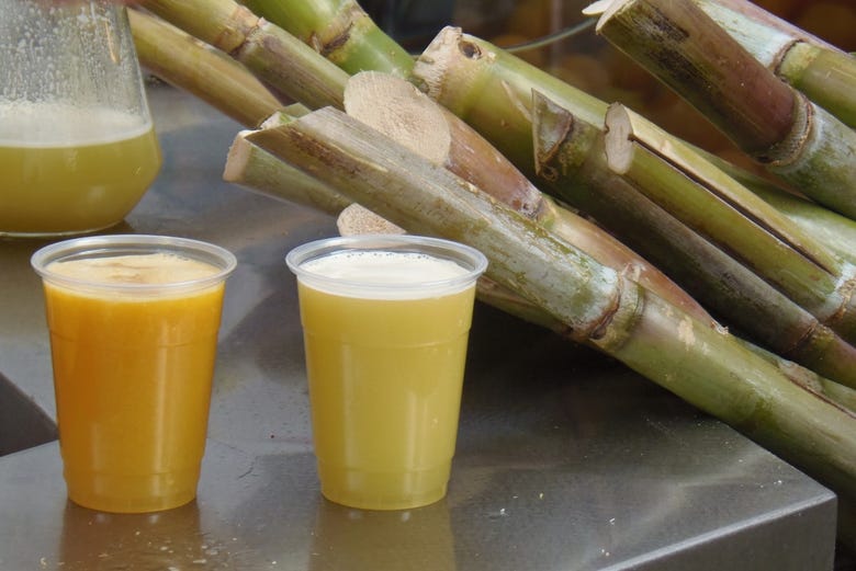Sugar cane juice known as guarapo