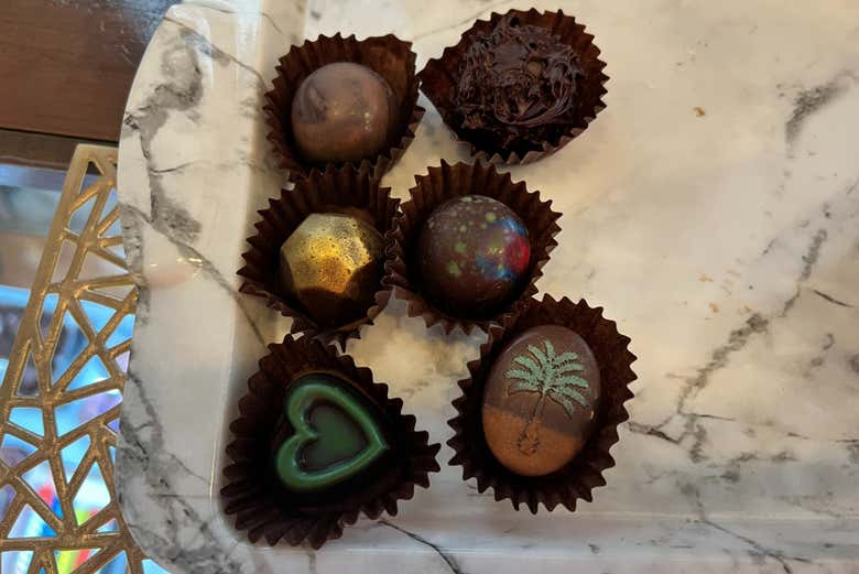 Sample Cuban chocolates filled with liqueur