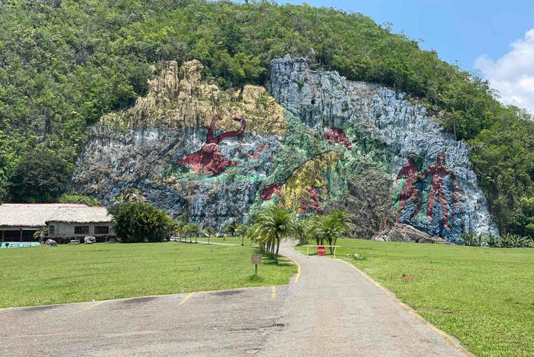 Reach the iconic Mural of Prehistory