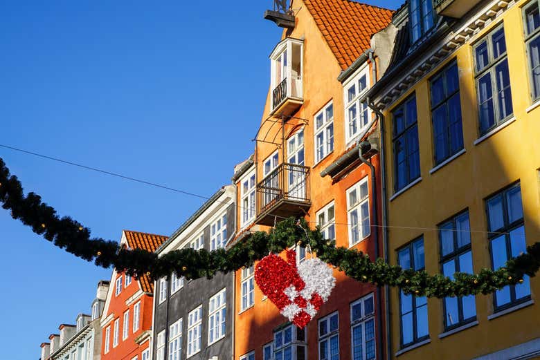 Decoración navideña en Nyhavn
