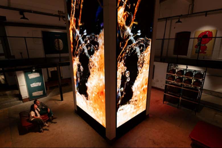 Contemplando la exhibición en Home of Carlsberg