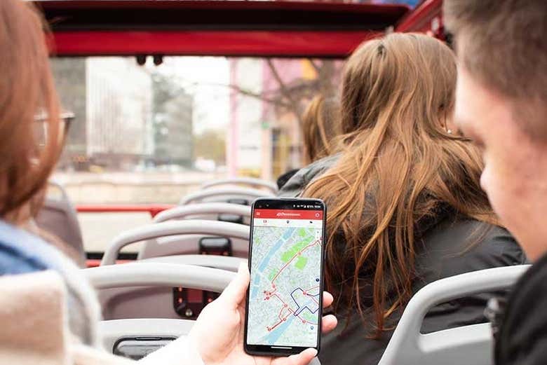 Mapa das paradas do ônibus