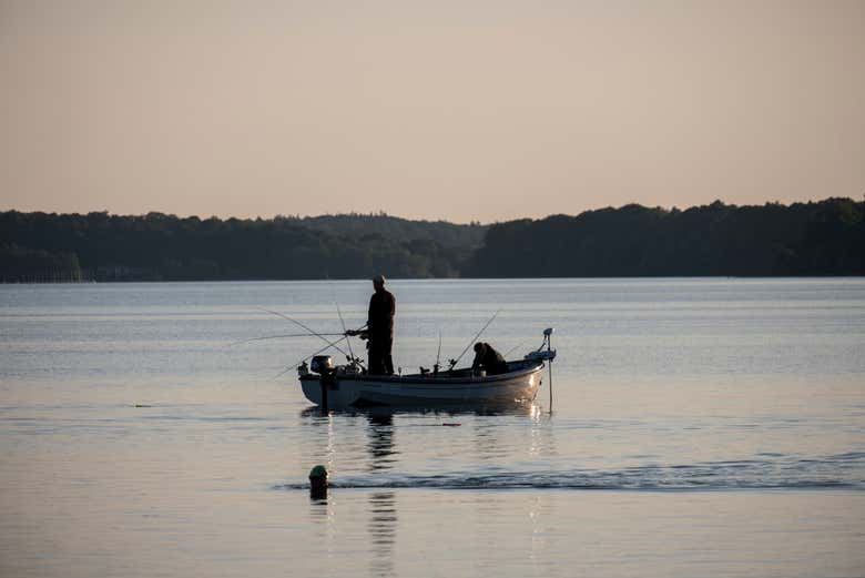 Locals fishing in Furesø Lake