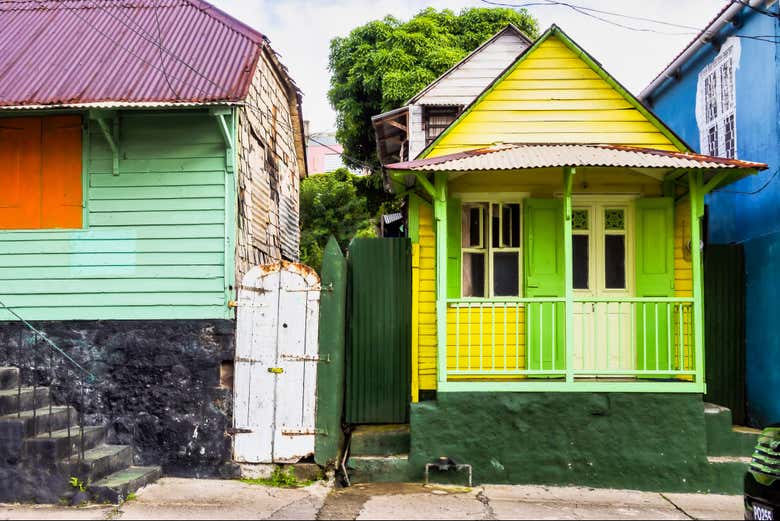 Casas de colores de Roseau