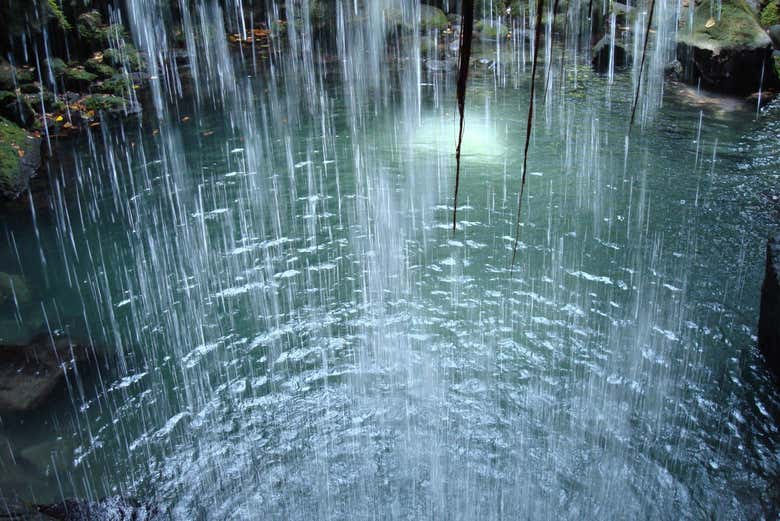 View from inside the waterfall