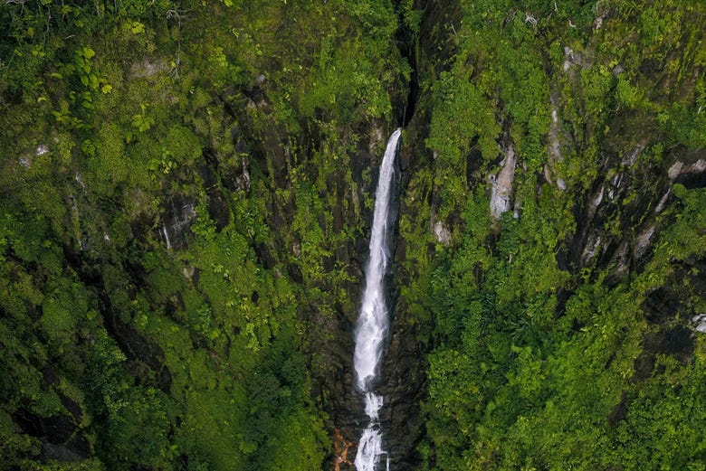 Vista aérea de uma das cascatas