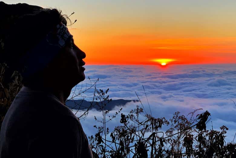 Watching the sunset at Cerro Puñay