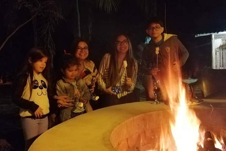 Warm up by the campfire