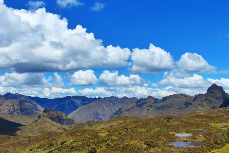 Contemplando le montagne del Parco Nazionale Cajas