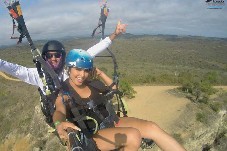 Paragliding over Bruja Beach